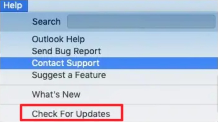 업데이트 확인을 선택합니다.