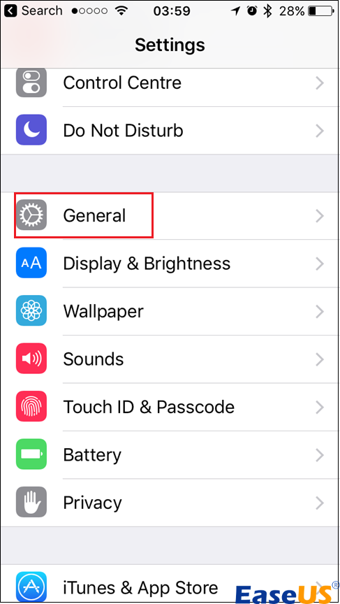 select general from settings
