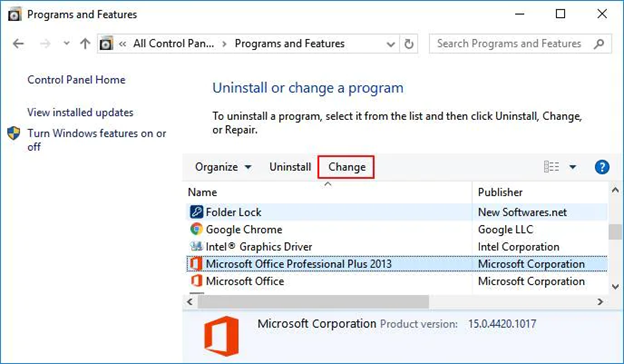 변경 버튼을 누르세요