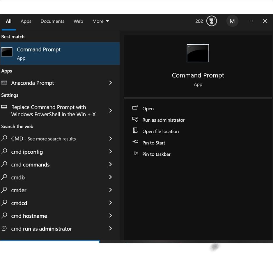 관리자 권한으로 실행을 선택하세요
