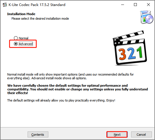 고급을 선택하세요