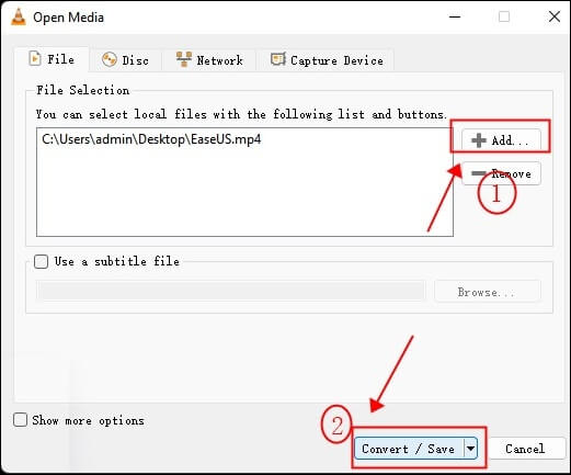 비디오를 추가하고 변환을 선택하세요