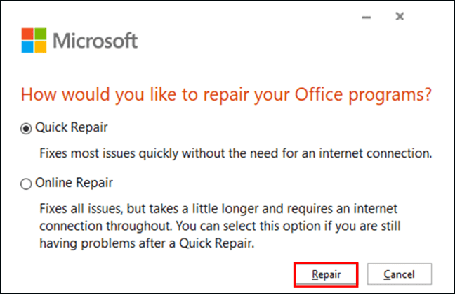 빠른 수리를 시도해 보세요