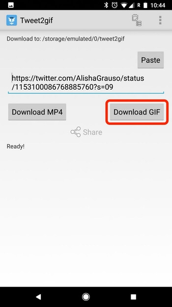 트위터에서 android전화로 glf다운로드 방법