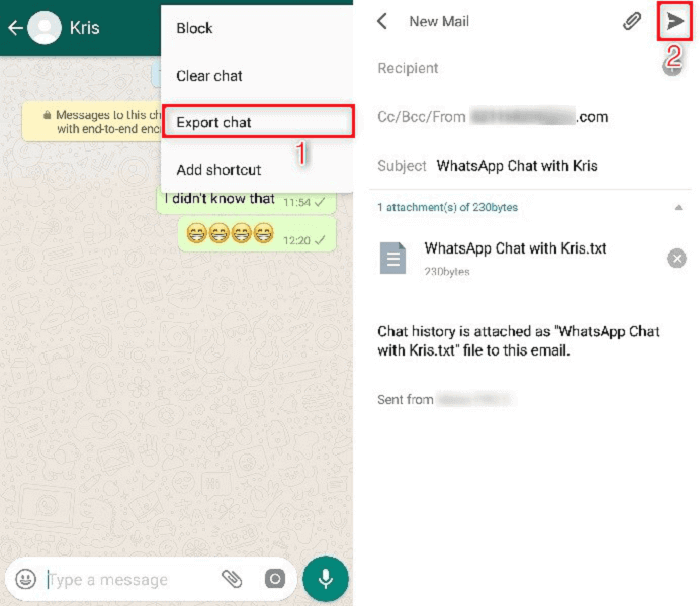 whatsapp 내보내기