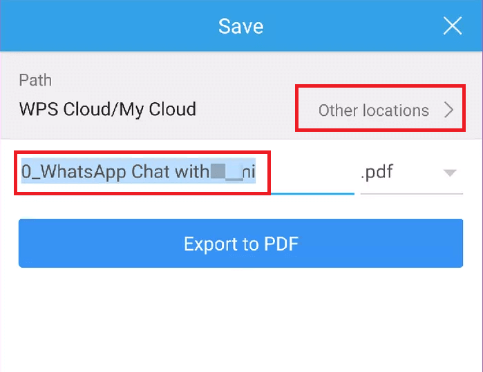 WhatsApp Chat을 PDF로 내보내기2