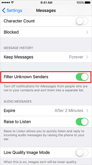 iPhone에서 알 수 없는 번호의 문자 메시지를 차단하는 방법 - 팁 1