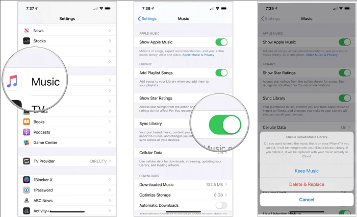 iTunes를 사용하여 iPod의 음악을 컴퓨터에 동기화