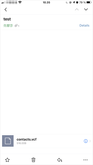 이메일을 통해 VCF를 iPhone으로 가져 오기