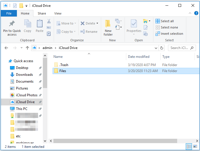 iCloud 제어판을 통해 iPad로 파일 전송