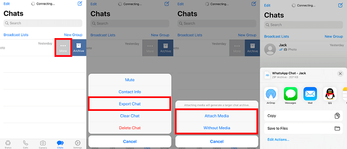 이메일을 통해 WhatsApp 메시지 전송