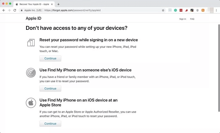 Apple ID 암호를 재설정