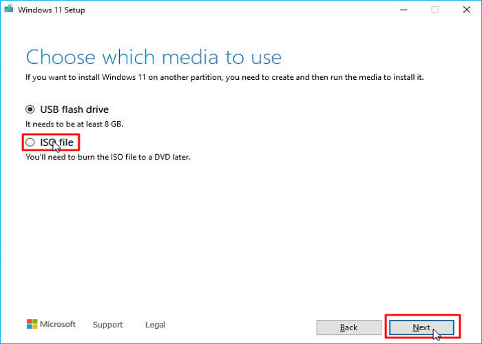 iso 파일을 선택하세요