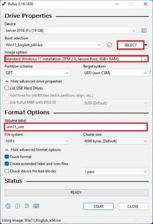 Rufus로 Windows 11 설치