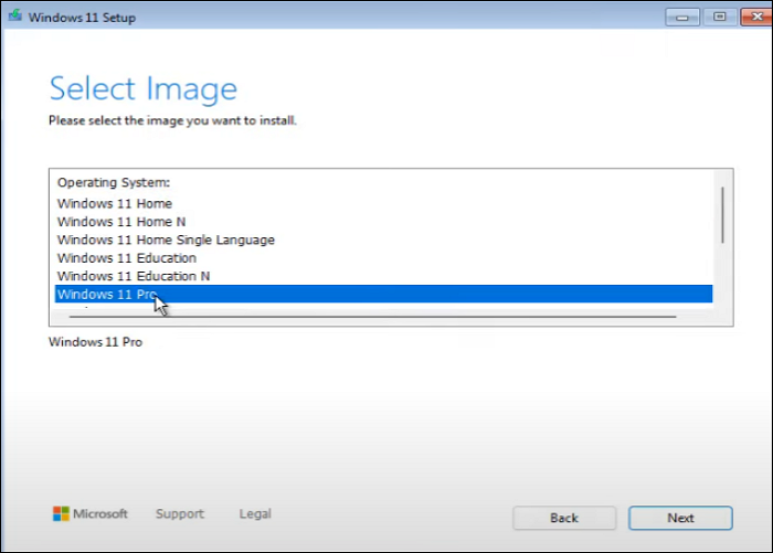Windows 11 버전을 선택하세요