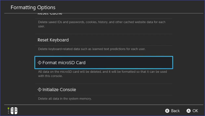 마이크로 SD 카드를 포맷하세요.