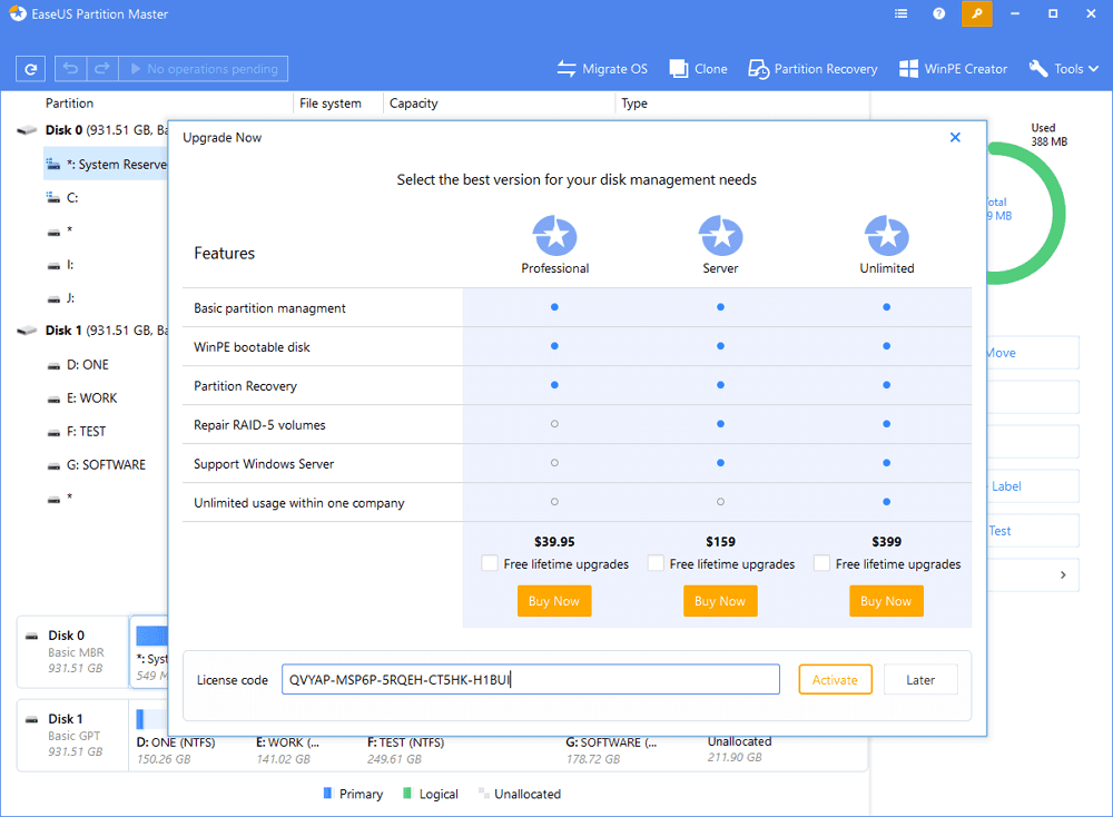 EaseUS 파티션 마스터를 활성화하는 방법
