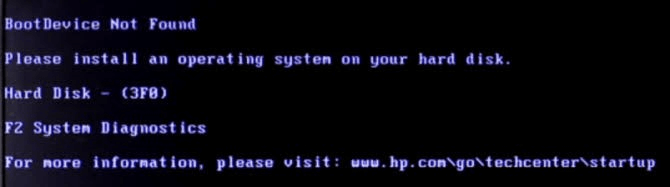 부팅 장치를 찾을 수 없습니다