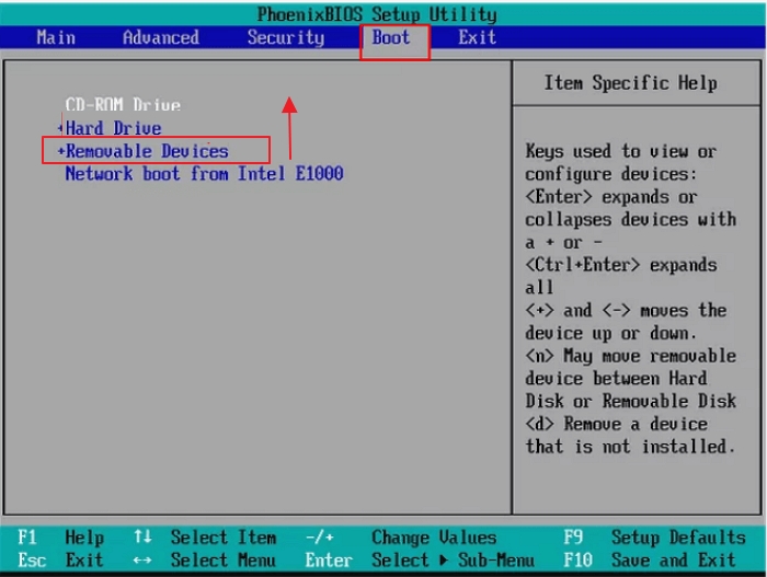 부팅 순서 변경