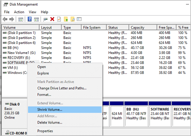 볼륨 축소 클릭하기