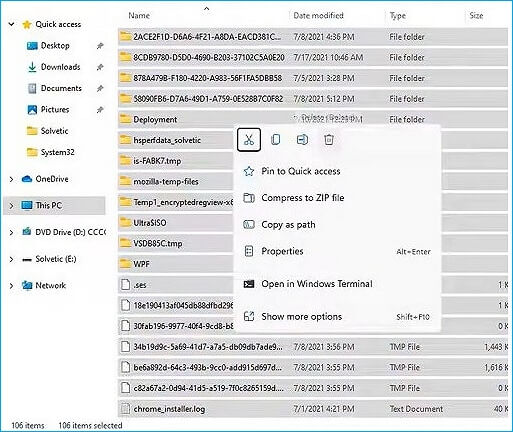 임시 파일 삭제