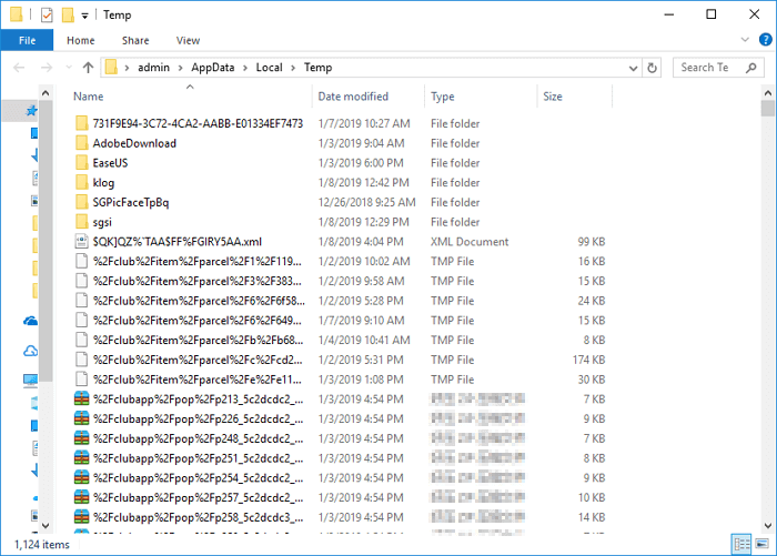 임시 파일 삭제-windows-10