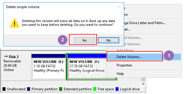 USB 파티션 삭제