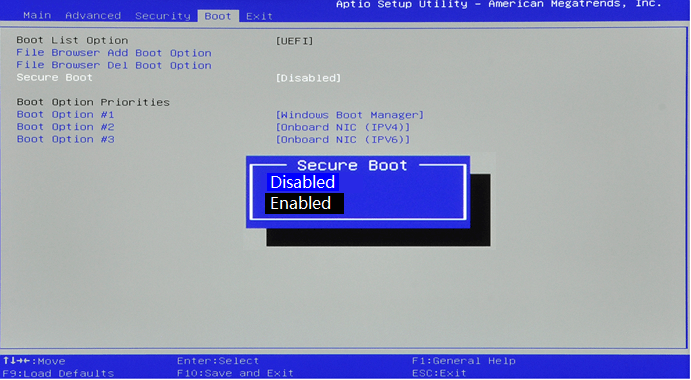enable secure boot windows 11 without bios