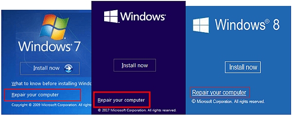uefi 부팅 오류 8 수정