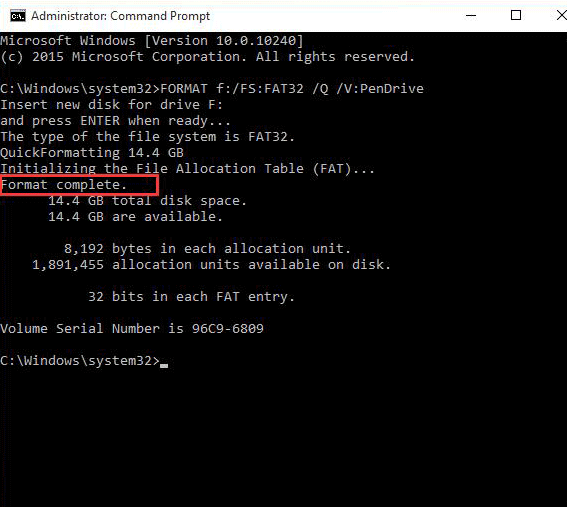포맷이 성공적으로 완료되지 않다