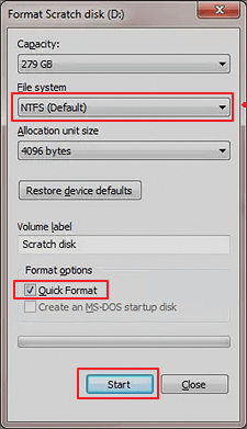 파일 탐색기로 디스크 포맷 확인