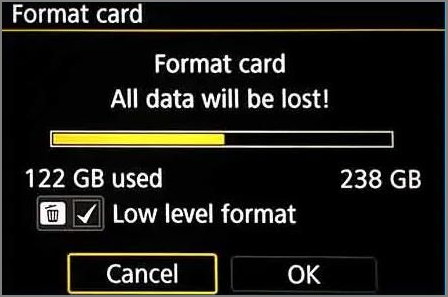 로우레벨 포맷을 선택하세요