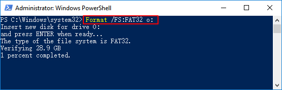 fat32 powershell로 USB 포맷