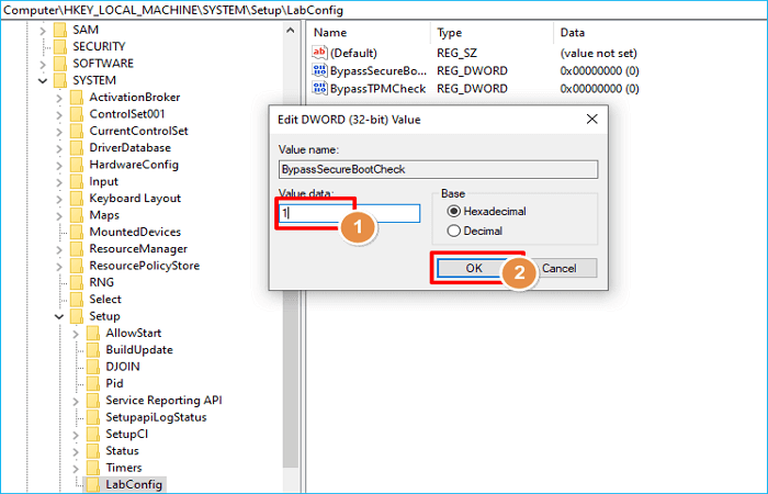 값 데이터를 0에서 1로 변경