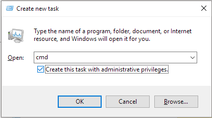 관리자 권한으로 cmd 열기