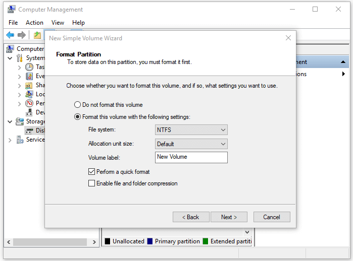 파티션 및 포맷
