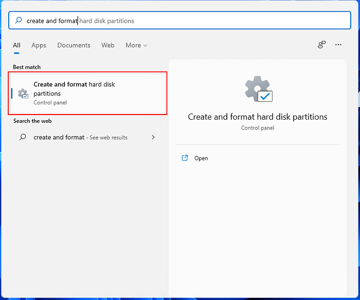 열린 디스크 관리