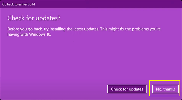 Windows 11을 롤백하려는 이유 확인