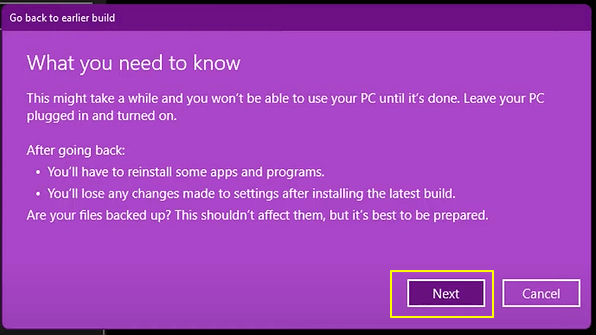 Contine 롤백 창 11