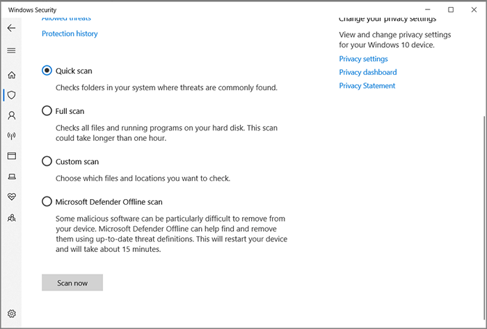 맞춤 스캔을 선택하세요