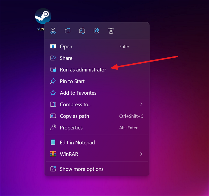 관리자 권한으로 스팀을 실행하세요