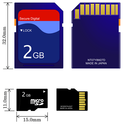 tf card와 sd card 사이즈 차이점