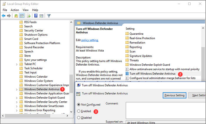 Windows Defender 바이러스 백신 Windows 11 끄기