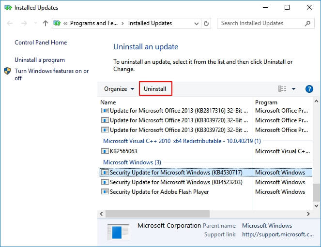 Windows 업데이트 제거