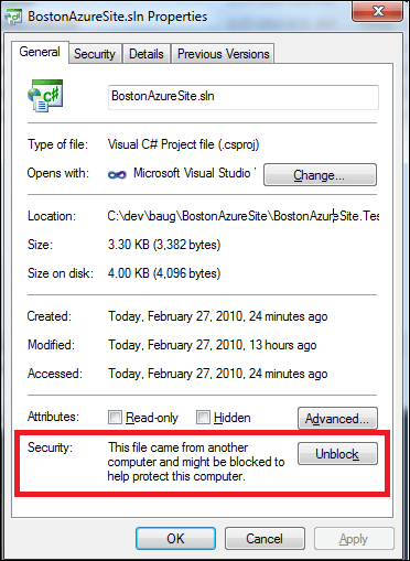 Windows 7 파일 잠금 해제