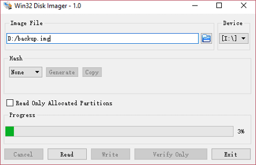 장치용 이미지 파일 백업