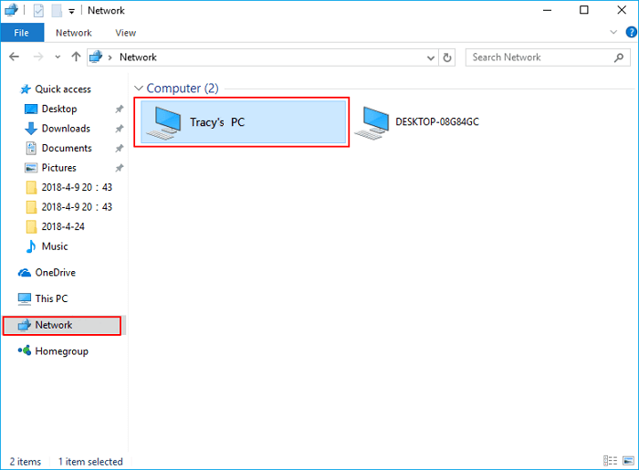 네트워크 공유 링크를 통해 공유 파일에 액세스