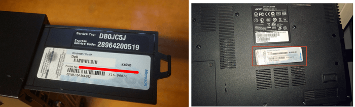 COA 스티커를 통해 Windows에서 분실된 제품 키 복구