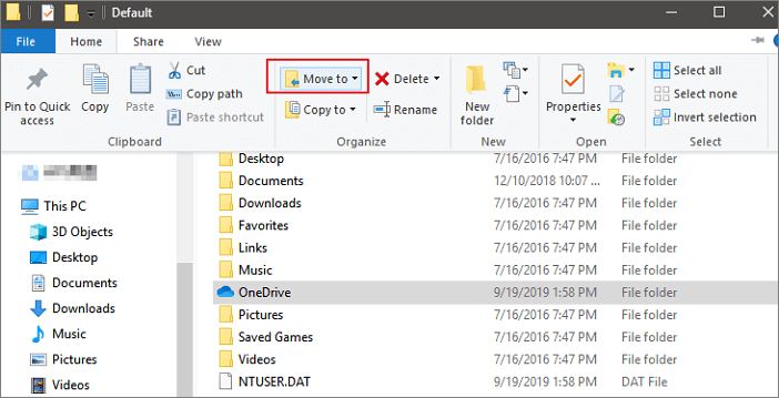 onedrive 폴더 이동 2