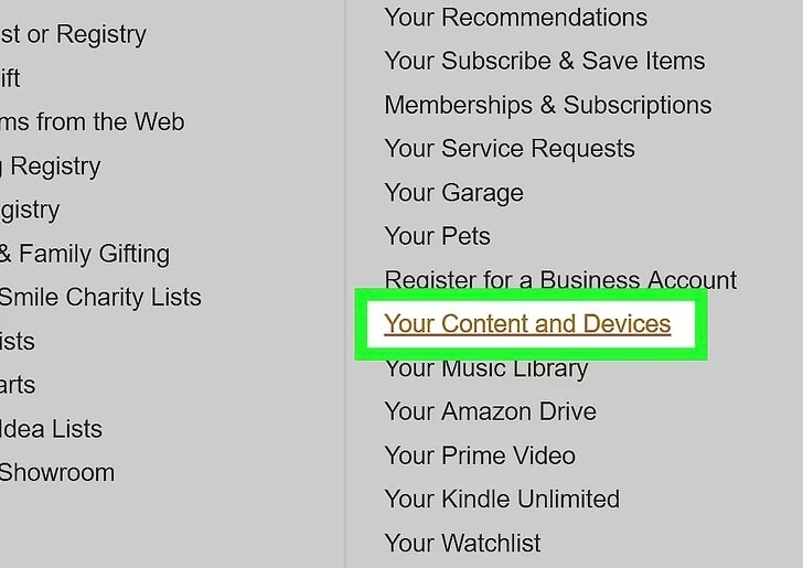 콘텐츠 및 장치 선택